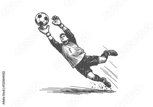  Soccer Player hand drawn sketch illustration vector 