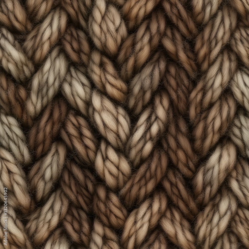 Textured braided rope, warm and natural, earthy tones, copy space Textured braided rope, warm and natural, earthy tones, copy space