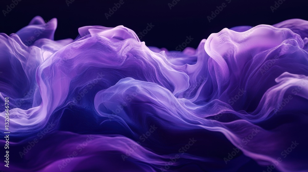 Obraz premium an abstract purple smoke effect with a dark background, creating a visually captivating atmosphere. The smooth, flowing shapes of the smoke evoke a sense of depth and movement.