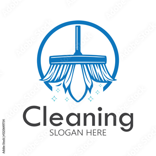 Cleaning logo, cleaning protection logo and house cleaning logo