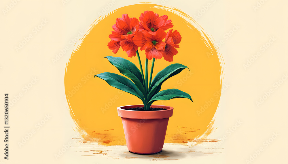 Begonia icon with bright colors and contrasting background
Begonia icon with bright colors and contrasting background