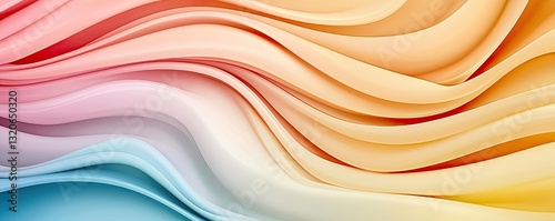 Pastel color illustration abstract background concept. Vibrant wave patterns in soft colors create a dynamic, flowing visual effect.