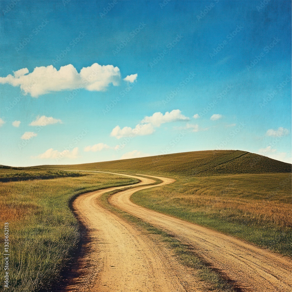 Rural farmland with dirt road Rural farmland with dirt road