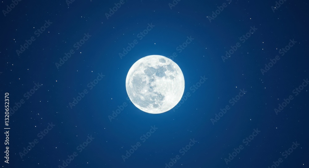 Bright full moon against a starry night sky Bright full moon against a starry night sky