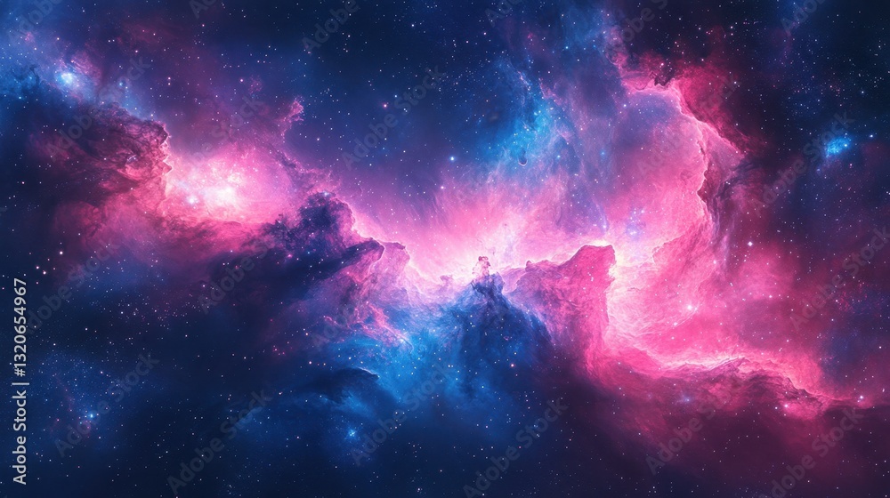 Fototapeta premium a vibrant nebula filled with glowing clouds, and sparkling stars in the vastness of space