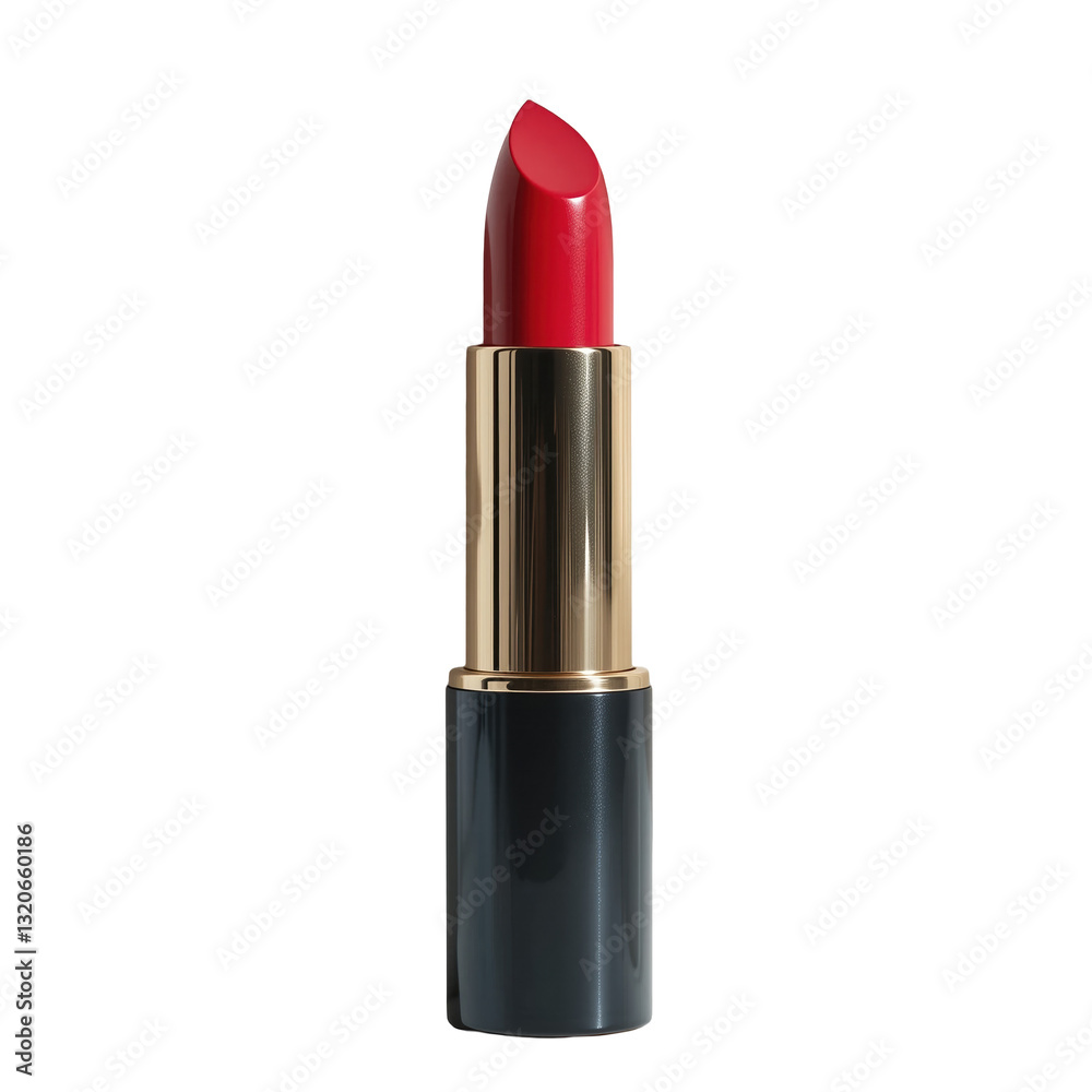 vibrant red lipstick tube with sleek design and shiny finish. Perfect for makeup lovers vibrant red lipstick tube with sleek design and shiny finish. Perfect for makeup lovers