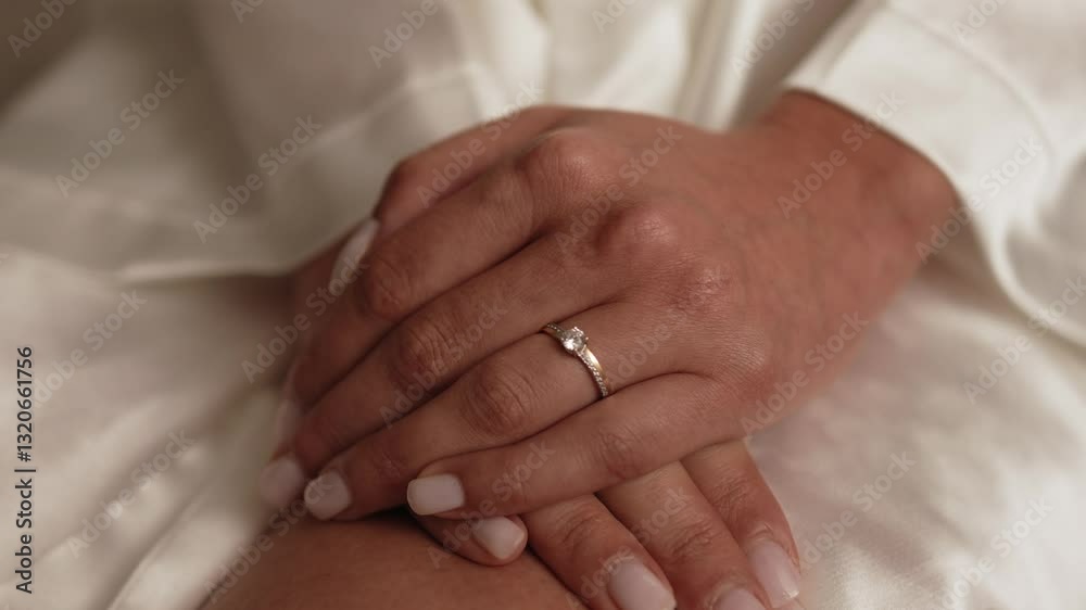 Close up of hands with wedding rings, showing intimacy and love Close up of hands with wedding rings, showing intimacy and love