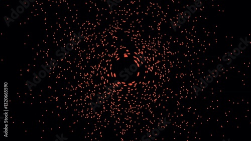 Stunning Cosmic Scene Featuring a Dark Black Hole Surrounded by a Brilliant Blue Accretion Disk and a Distant Planet Against a Starry Background