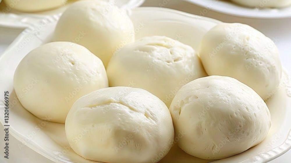 A close-up view of delicious baozi is shown. The baozi, with their soft and fluffy dough skins, come in various fillings, such as savory minced meat, flavorful vegetables, or a combination of both. A close-up view of delicious baozi is shown. The baozi, with their soft and fluffy dough skins, come in various fillings, such as savory minced meat, flavorful vegetables, or a combination of both.