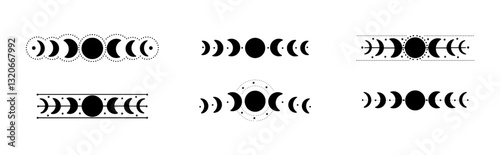 Crescent Moon Phase Path  Illustration