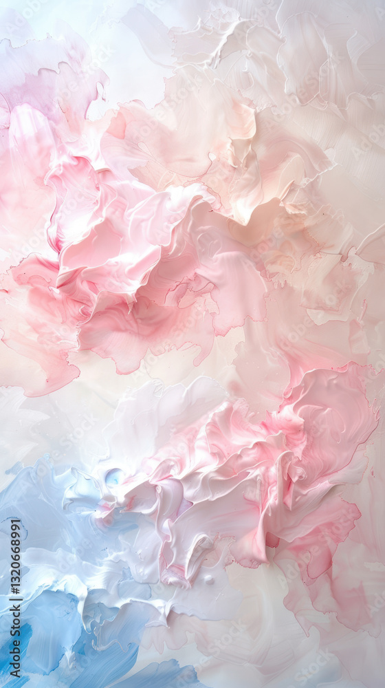 Fototapeta premium Abstract pastel colorful texture with soft pink and blue brushstrokes