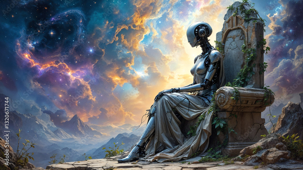 creative visualization of artificial intelligence that has taken over the world, the ruler of the universe . Generative AI creative visualization of artificial intelligence that has taken over the world, the ruler of the universe . Generative AI