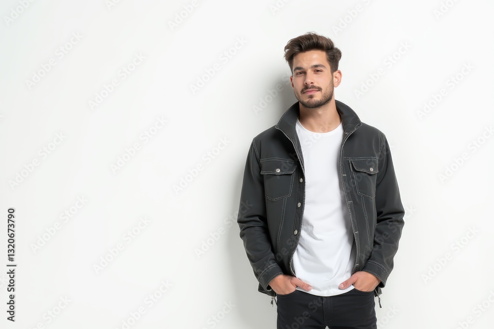 Half-Length (Waist-Up) portrait of young stylish smiling Hungarian male model in casual wear isolated on pure white background looking at camera Half-Length (Waist-Up) portrait of young stylish smiling Hungarian male model in casual wear isolated on pure white background looking at camera