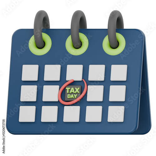 3D Calendar Tax Day Reminder