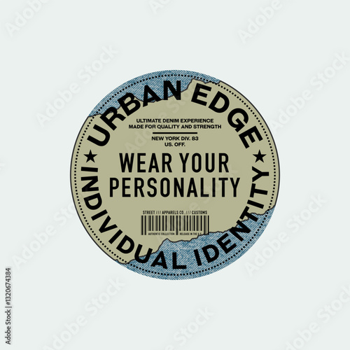 Urban edge, identity, abstract typography motivational quotes modern design slogan. Vector illustration graphics print t shirt, apparel, background, poster, banner, postcard or social media content.