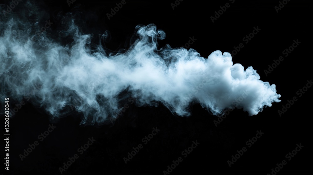 Stream of white smoke swirling against a dark background. Atmospheric, mystery, and abstract texture concept. Stream of white smoke swirling against a dark background. Atmospheric, mystery, and abstract texture concept.