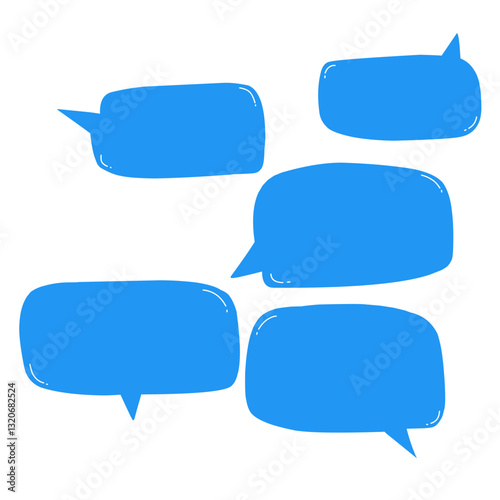 set of colorful speech bubbles