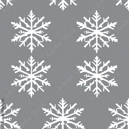 Seamless Minimalist Snowflake Pattern Symmetrical Winter Design for Fashion Branding and Holidays