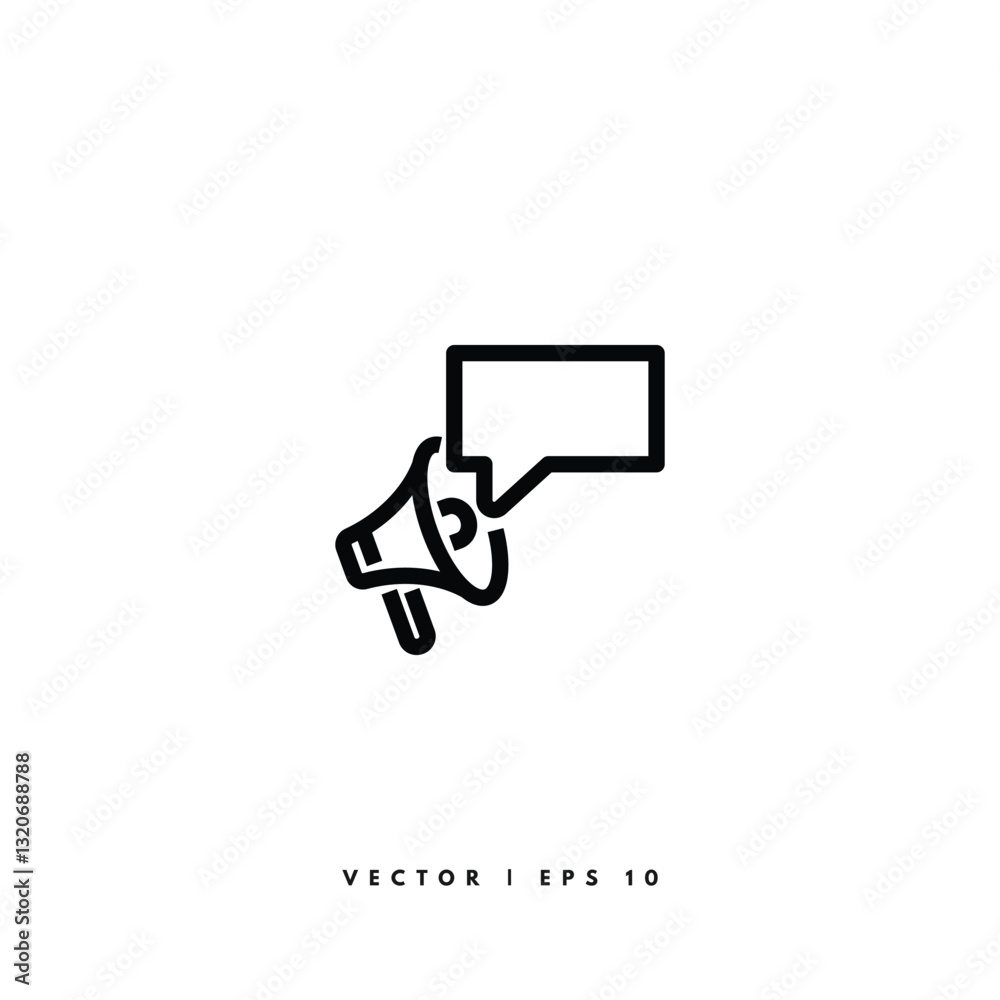 Megaphone Icon. Editable Stroke Megaphone Icon. Editable Stroke