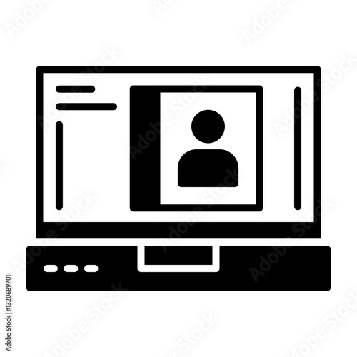 Contacts Laptop Interface Solid Icon