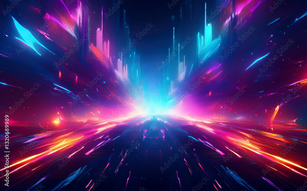 Naklejka premium abstract background with glowing lights