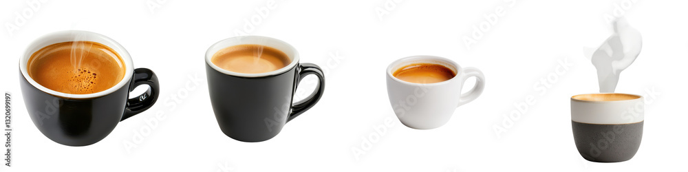 Artfully Crafted Coffee Moments Capturing the Essence of Caffeinated Bliss Steaming cups of espresso cappuccino and latte lined up on a minimalist table Artfully Crafted Coffee Moments Capturing the Essence of Caffeinated Bliss Steaming cups of espresso cappuccino and latte lined up on a minimalist table