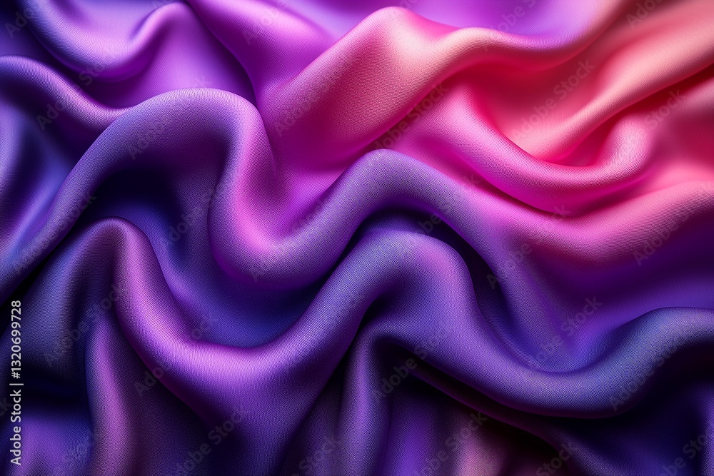 Obraz premium Purple fabric background and texture, Crumpled of violet satin for abstract and design, Abstract purple drapery cloth, Pattern and detail grooved of violet fabric for background and abstract
