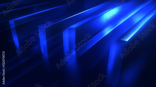 Background, an abstract interpretation of a Gantt chart in the form of several glowing neon stripes