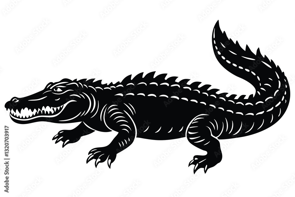 Obraz premium crocodile silhouette vector illustration