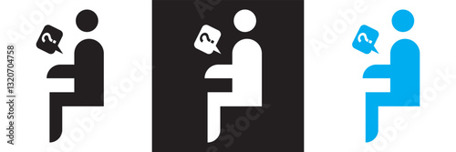 Person asking question icon. 