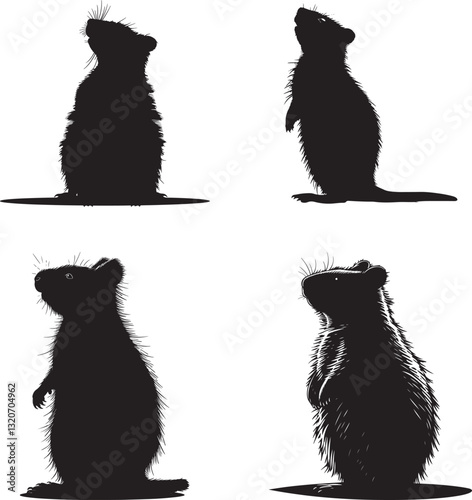Quokka silhouette vector illustration