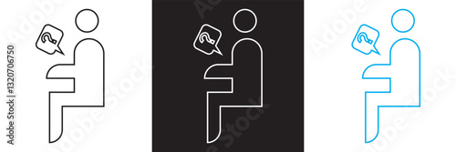 Person asking question icon. 