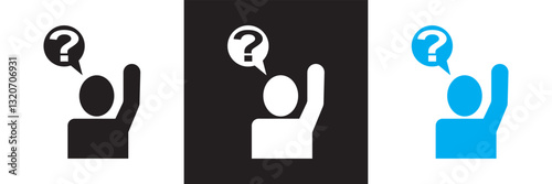 Person asking question icon. 