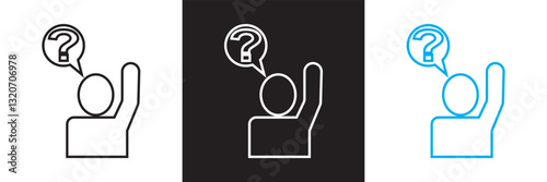 Person asking question icon. 