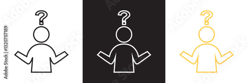 Person asking question icon. 