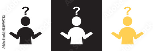 Person asking question icon. 