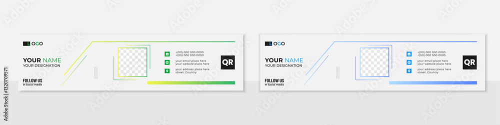 Obraz premium Modern simple minimalistic professional email signature template design layout.