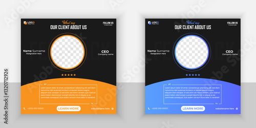 Modern Cleint Testimonial and Client feedback design template layout .