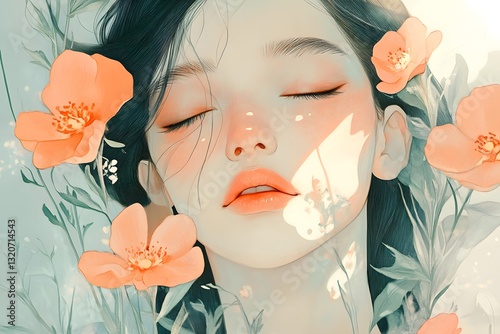 woman with flower