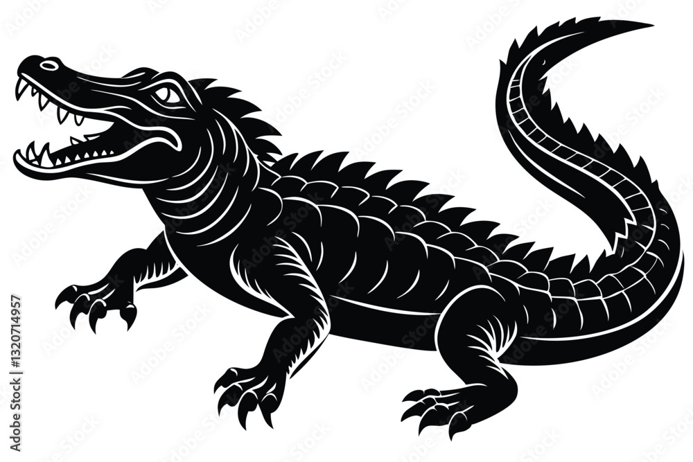 Alligator silhouette vector Alligator silhouette vector