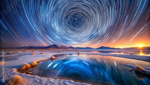 Atacama Desert's Ojos del Salar: Starry Night Long Exposure Photography