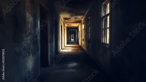 Wallpaper Mural Ominous Abandoned House with Haunting Hallway Shadows Torontodigital.ca