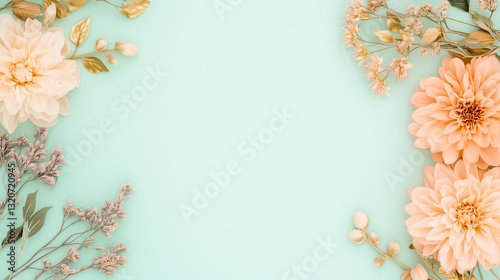 Wallpaper Mural Floral arrangement with pastel background, place for text, postcard Torontodigital.ca