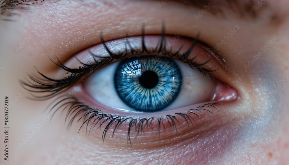 close up of a blue eye. close up of a blue eye.