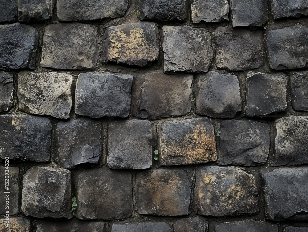 Obraz premium Stone wall forming rustic texture background with irregular shapes