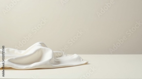Draped Fabric on a Neutral Surface, Ideal for Product Presentation or Minimalist Design