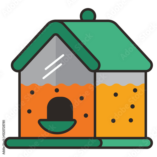 Bird feeder vector cartoon illustration isolated on a white background.
