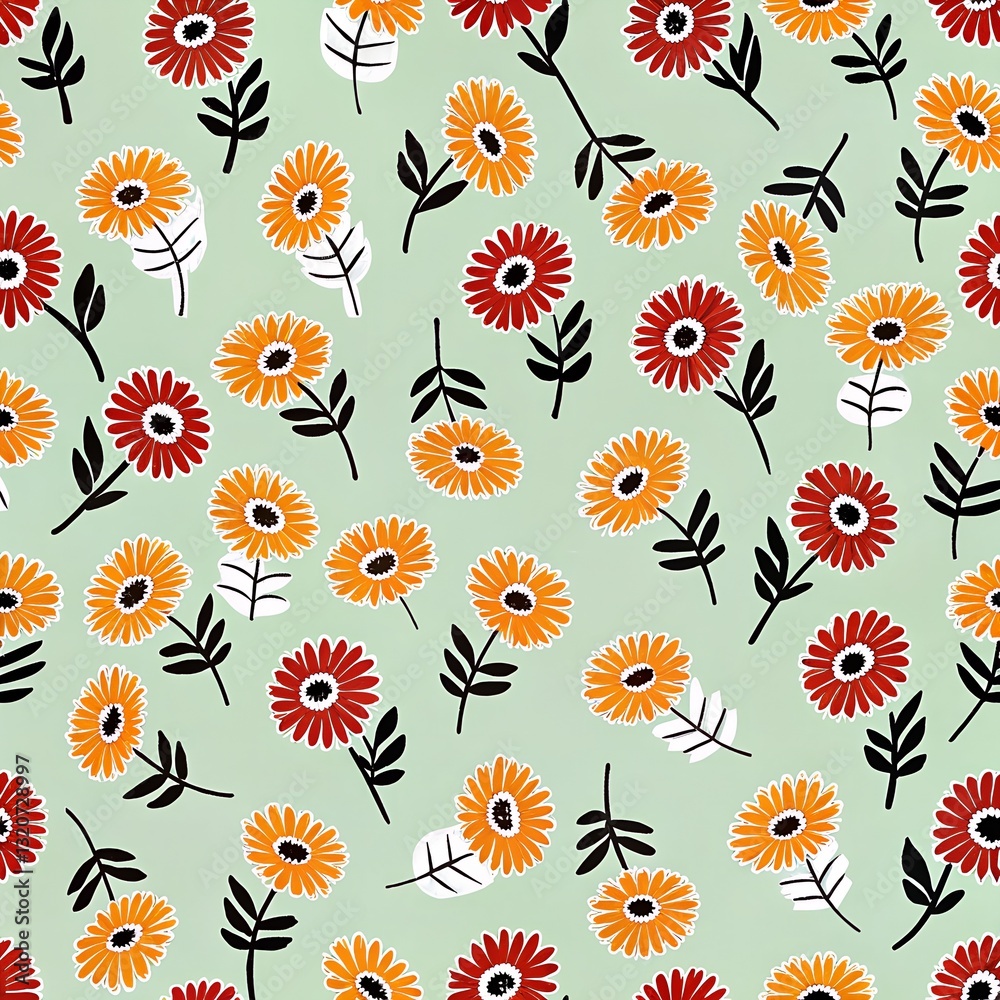 colorful pattern of various flowers colorful pattern of various flowers