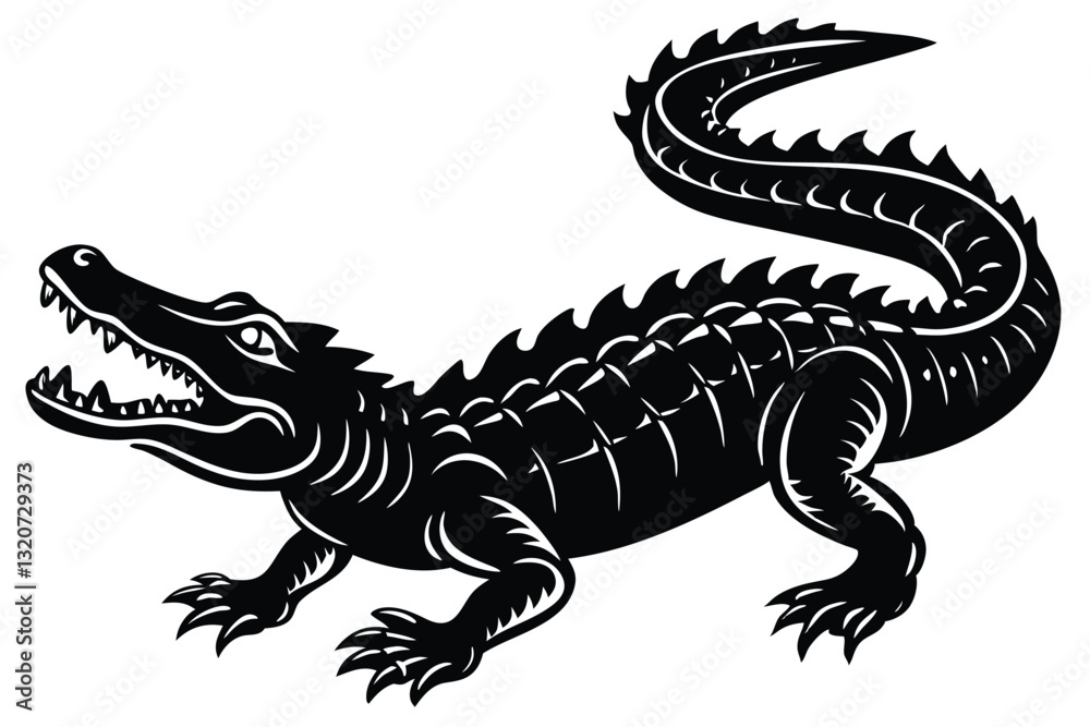 Crocodile and alligator silhouette Crocodile and alligator silhouette