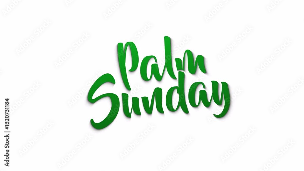 Palm Sunday handwritten text calligraphy animation with alpha channel in three color variations: green, orange, and black. Great for religious events, Easter celebrations, church services, and holiday Palm Sunday handwritten text calligraphy animation with alpha channel in three color variations: green, orange, and black. Great for religious events, Easter celebrations, church services, and holiday